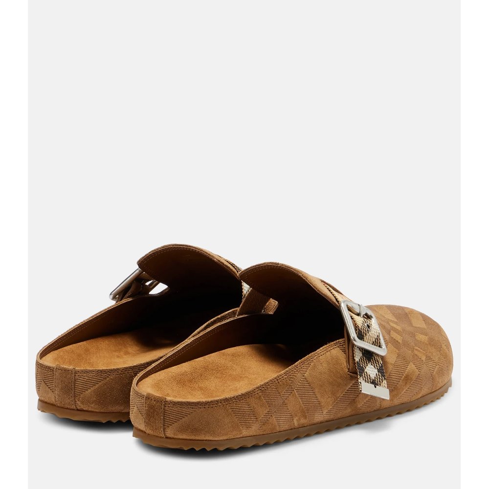 Checked suede clogs 2