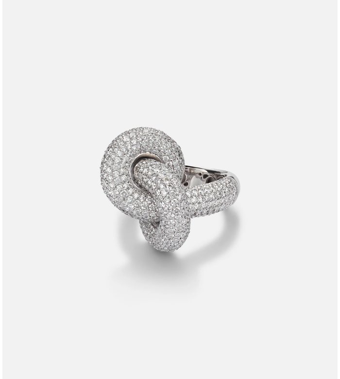 Крупное кольцо Legacy Knot из белого золота 18 карат с бриллиантами