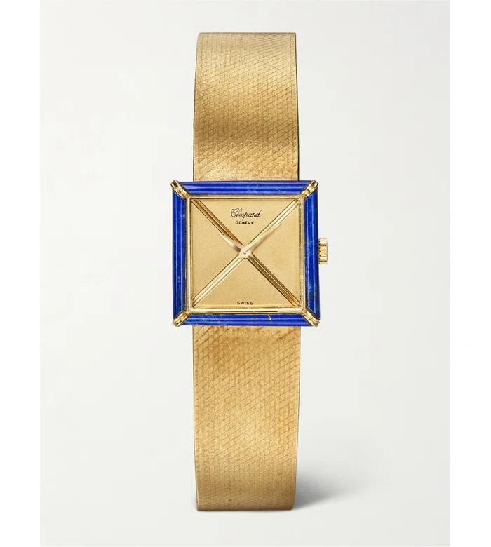 + Часы Chopard Vintage 1980-х годов с ручным заводом, из 18-каратного золота, с лазуритом, ref. 46945 (на запястье 6,75” и 7,0”)