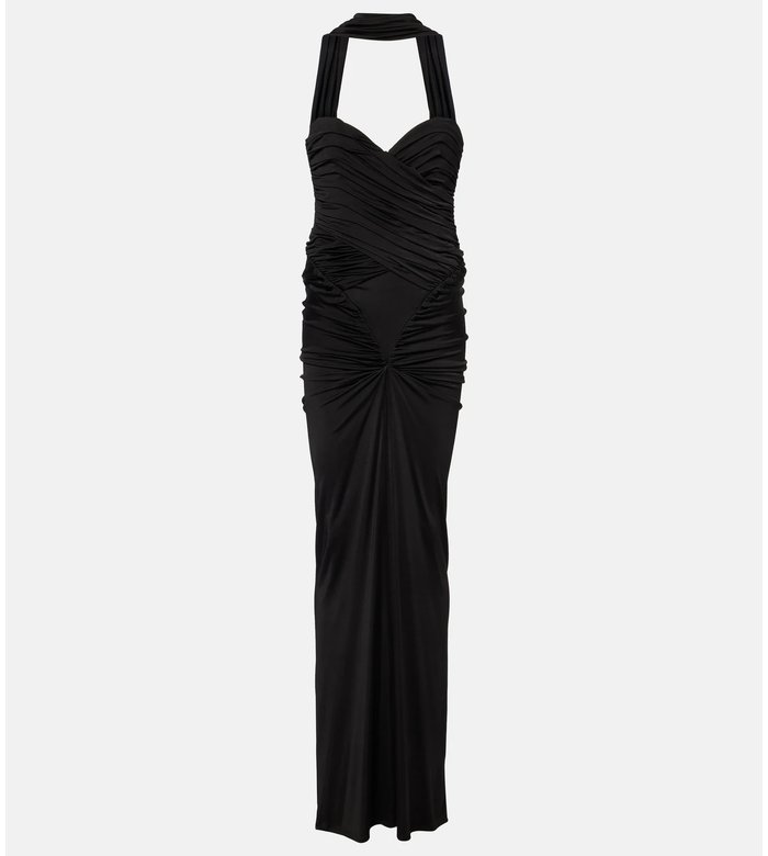 Samsara ruched strapless gown