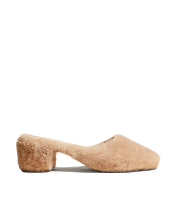 Clio 50mm shearling mules