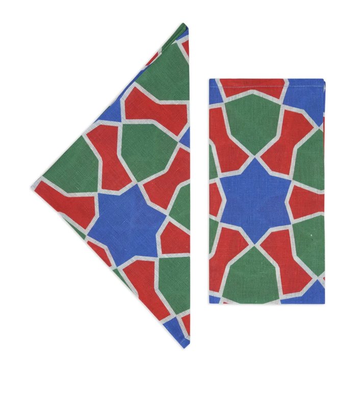 Набор из четырех льняных салфеток Tiles