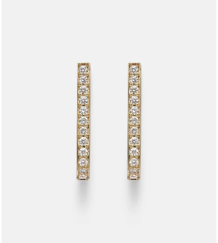 Link 18kt gold earrings with diamonds