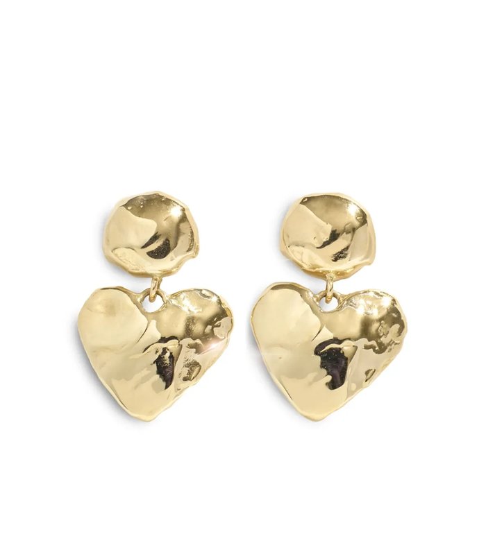 Серьги-подвески Heart Light из желтого золота