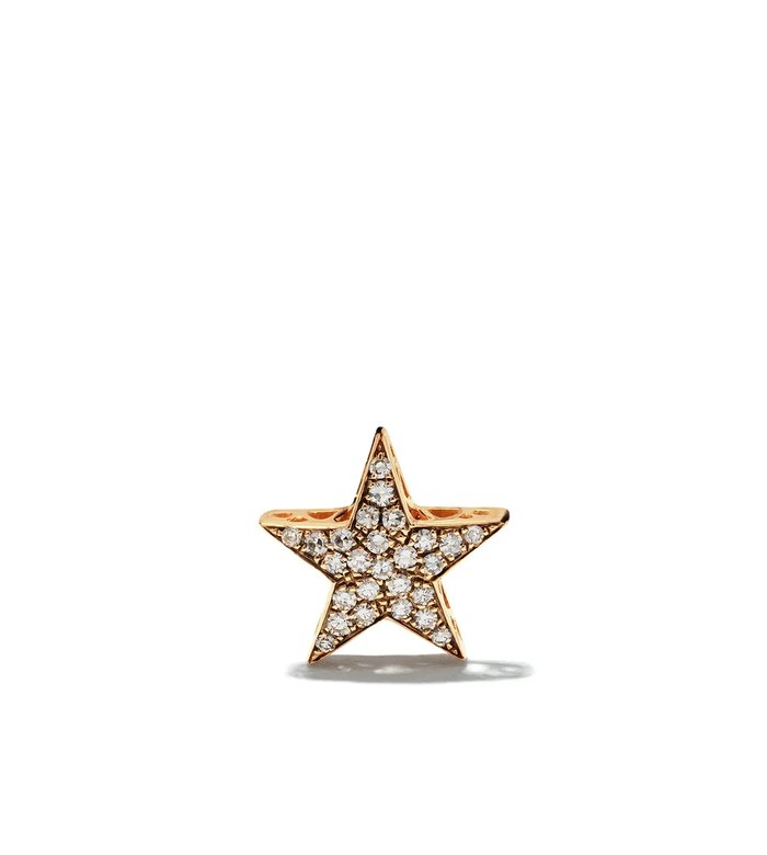 Золотая серьга Star с бриллиантами