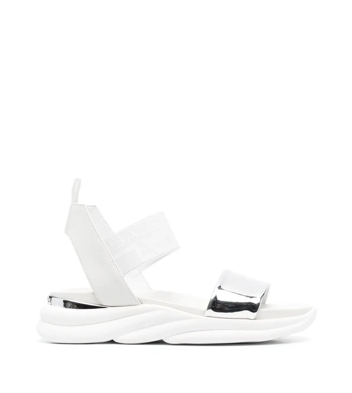 Metallic-strap detail sandals