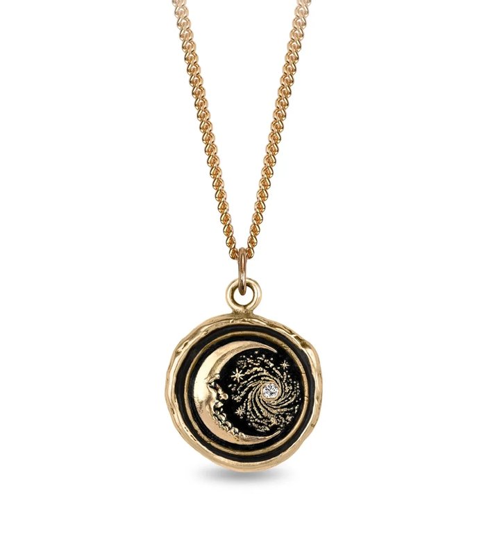 Колье Trust the Universe Talisman из желтого золота с бриллиантами