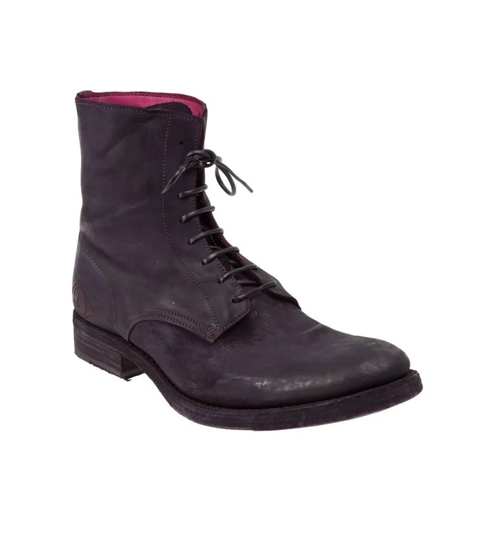 distressed lace-up boot