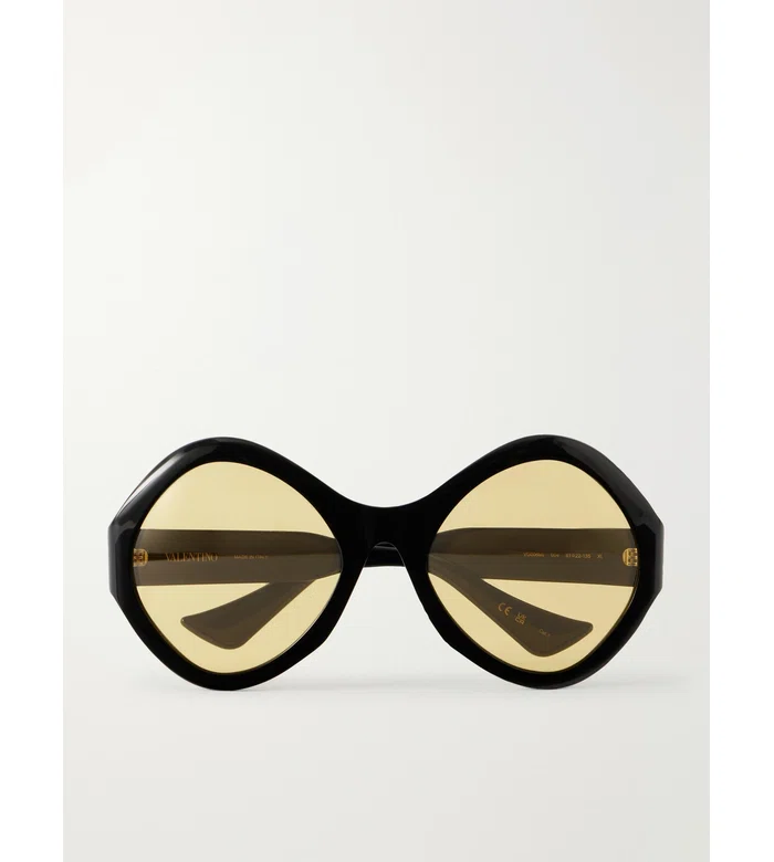 Солнцезащитные очки VALENTINO EYEWEAR с круглыми оправами из ацетата с логотипом V