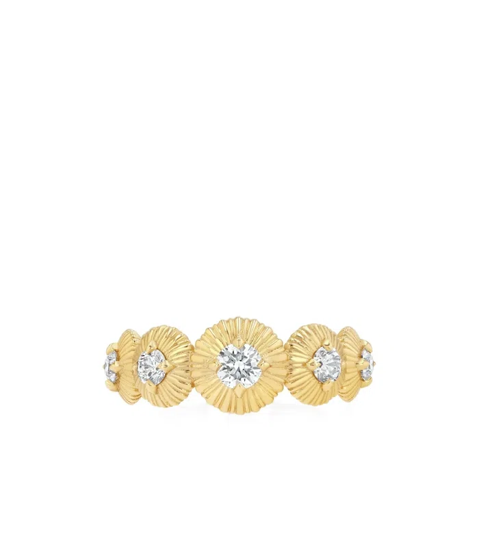 Кольцо Fluted Diamond из желтого золота с бриллиантом