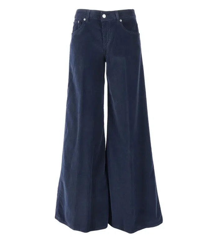 Вельветовые джинсы широкого кроя