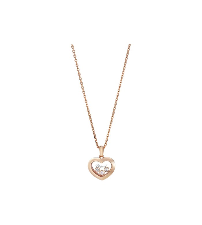 CHOPARD - HAPPY DIAMONDS ICONS - КОЛЬЕ-СЕРДЦЕ ИЗ РОЗОВОГО ЗОЛОТА И БРИЛЛИАНТОВ - 79A611-5001