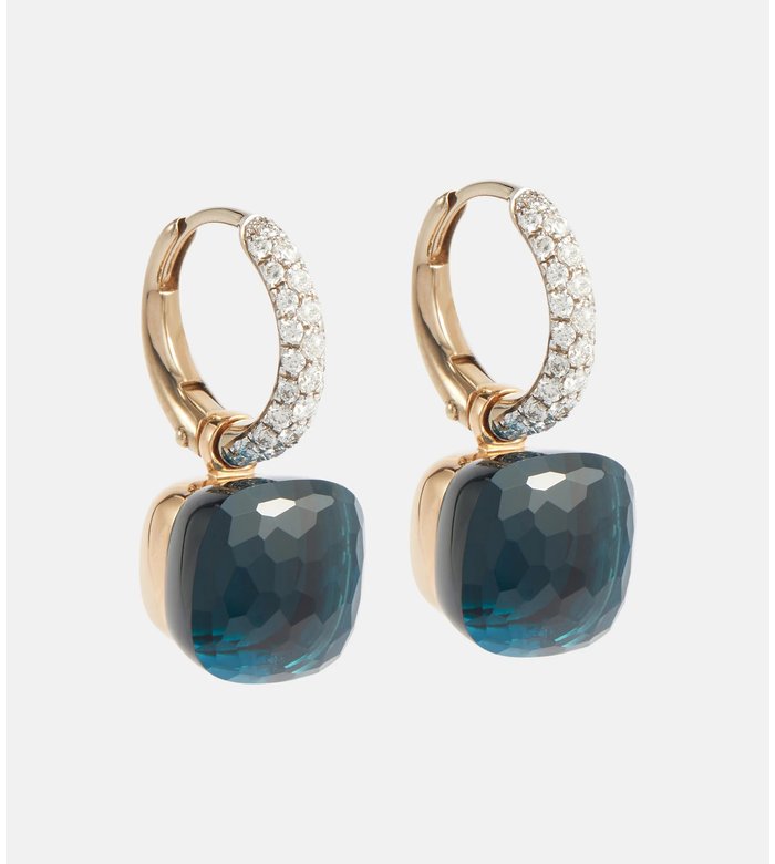 Серьги Nudo Classic из 18-каратного золота с топазами и бриллиантами