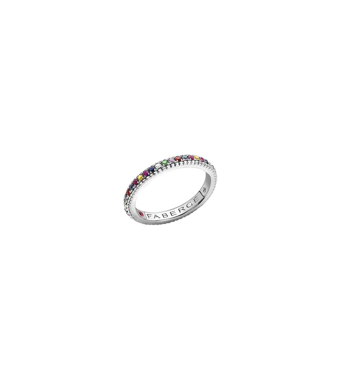 Кольцо Eternity Colours of Love из белого золота с многоцветными драгоценными камнями - 847RG2984/126