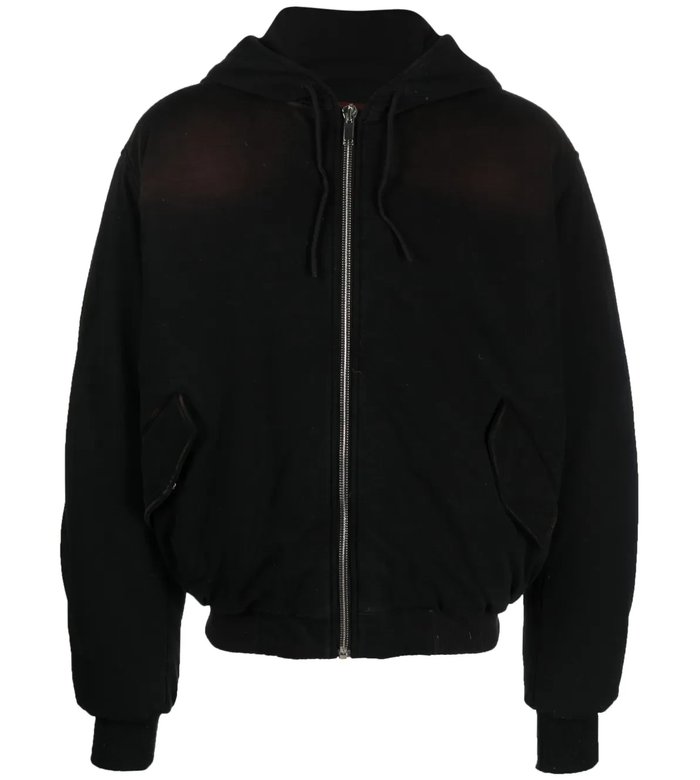 Zip-up padded hooded jacket