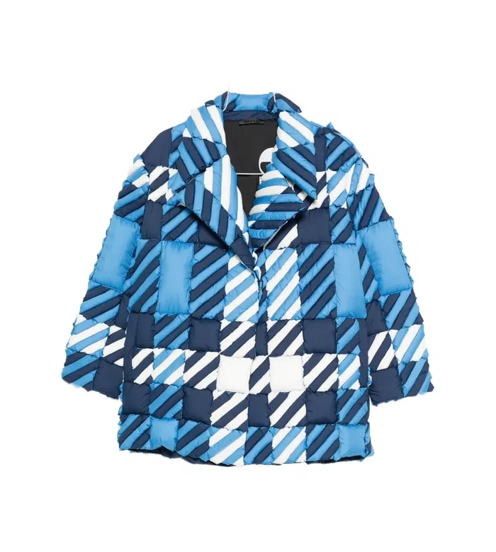 Quilted houndstooth jacket