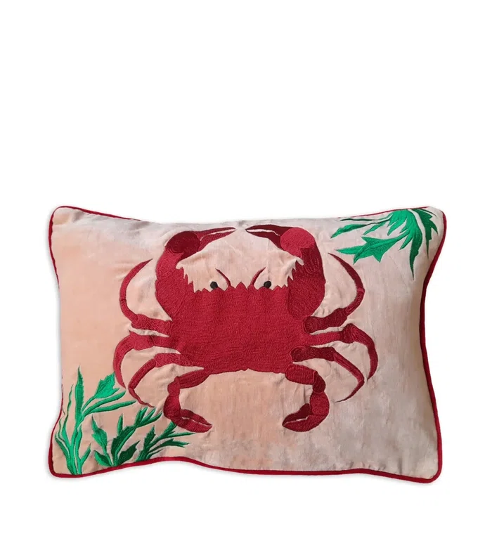 Подушка Crab с вышивкой