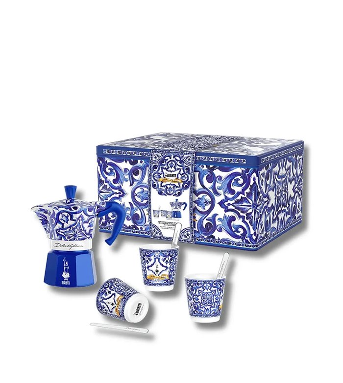Набор Moka Express Blu Mediterraneo из коллаборации с Dolce & Gabanna