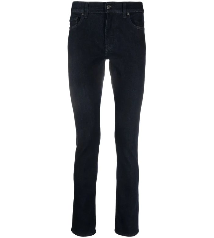Slim-cut logo-patch jeans